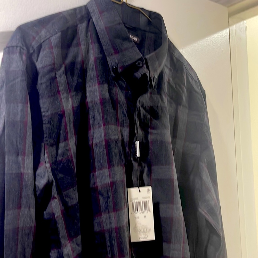 Michael kors button long sleeve men shirt size M slim fit( brand new)